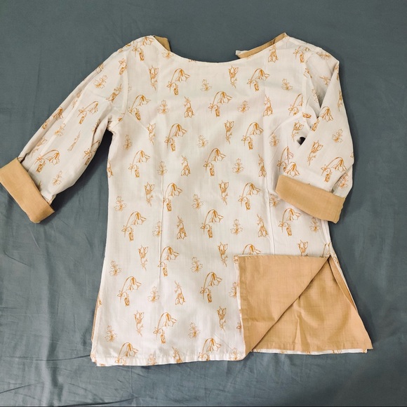 Reversible contrast cotton tunic - Picture 2 of 6